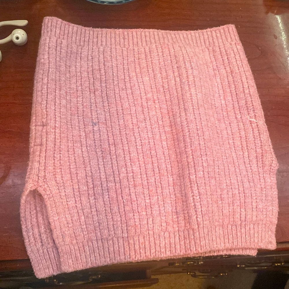 Pink crochet scarf
